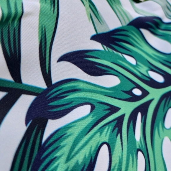 Yellow and Green Leaf Print Bikini - Picture 2 of 2